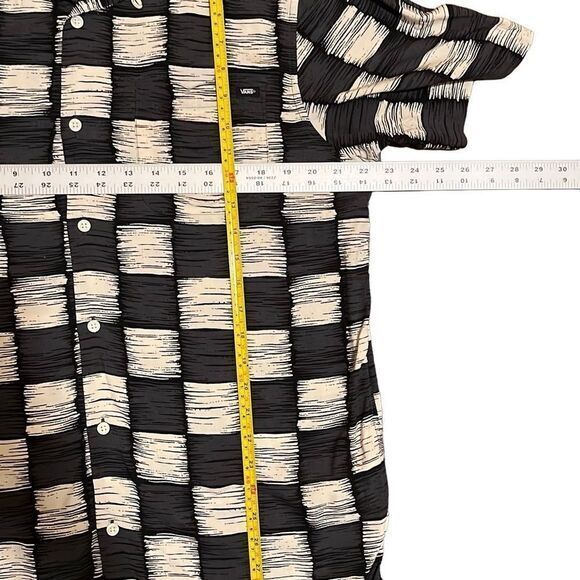 VANS MENS SHIRT‎ SIZE S MOORE WOVEN ASPHALT/ANTIQUE WHITE classic fit grunge NEW - Picture 4 of 14